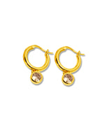 Perpetual Zirconia Gemstone Drop Hoop Earrings