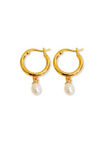 Boundless Pearl Drop Hoop Earrings