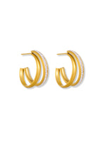 Kindred Double Hoop Stone Earrings