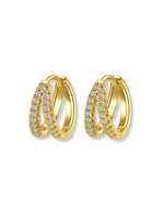 Freedom Double Hoop Gemstone Huggie Earrings