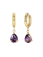 Lume Coloured Gemstone Drop Huggie Earrings