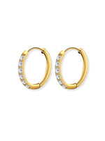 Allure Embedded Zirconia Gemstone Huggie Earrings