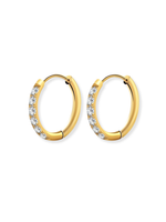 Annie Embedded Zirconia Gemstone Huggie Earrings