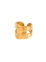 Dominique Ribbed Interlocked Adjustable Ring