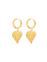 Gillian Textured Heart Huggie Earrings
