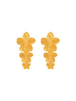 Irene Textured Triple Flower Drop Earrings