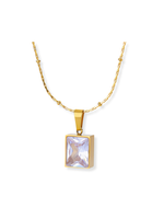 Journey Square Gemstone Pendant Necklace