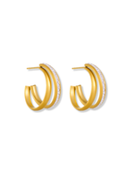 Katharine Double Hoop Stone Earrings
