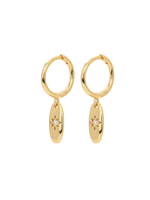 Marian Oval Gemstone Huggie Earrings
