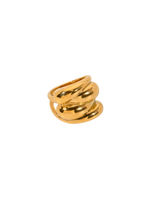 Quinn Stacked Wave Twisted Chunky Ring