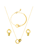 The Evangeline Interlocked Gemstone Set - Necklace, Earrings, & Ring