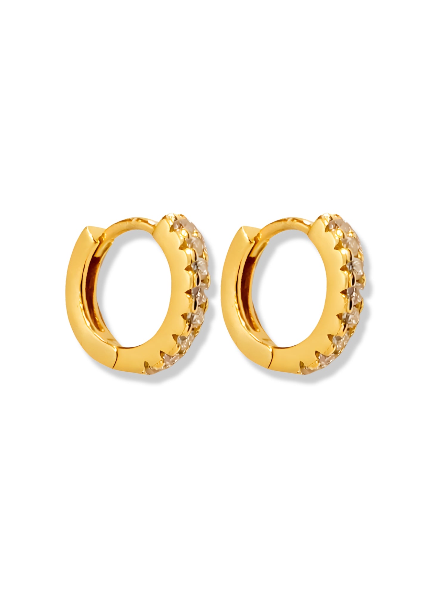Classic Zirconia Gemstone Huggie Hoop Earrings