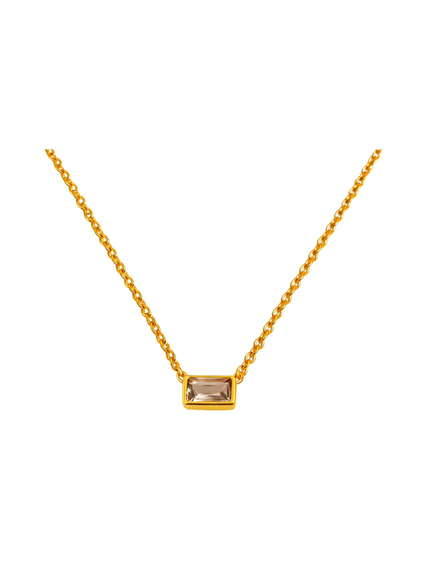 Beyond Rectangle Baguette Chain Necklace