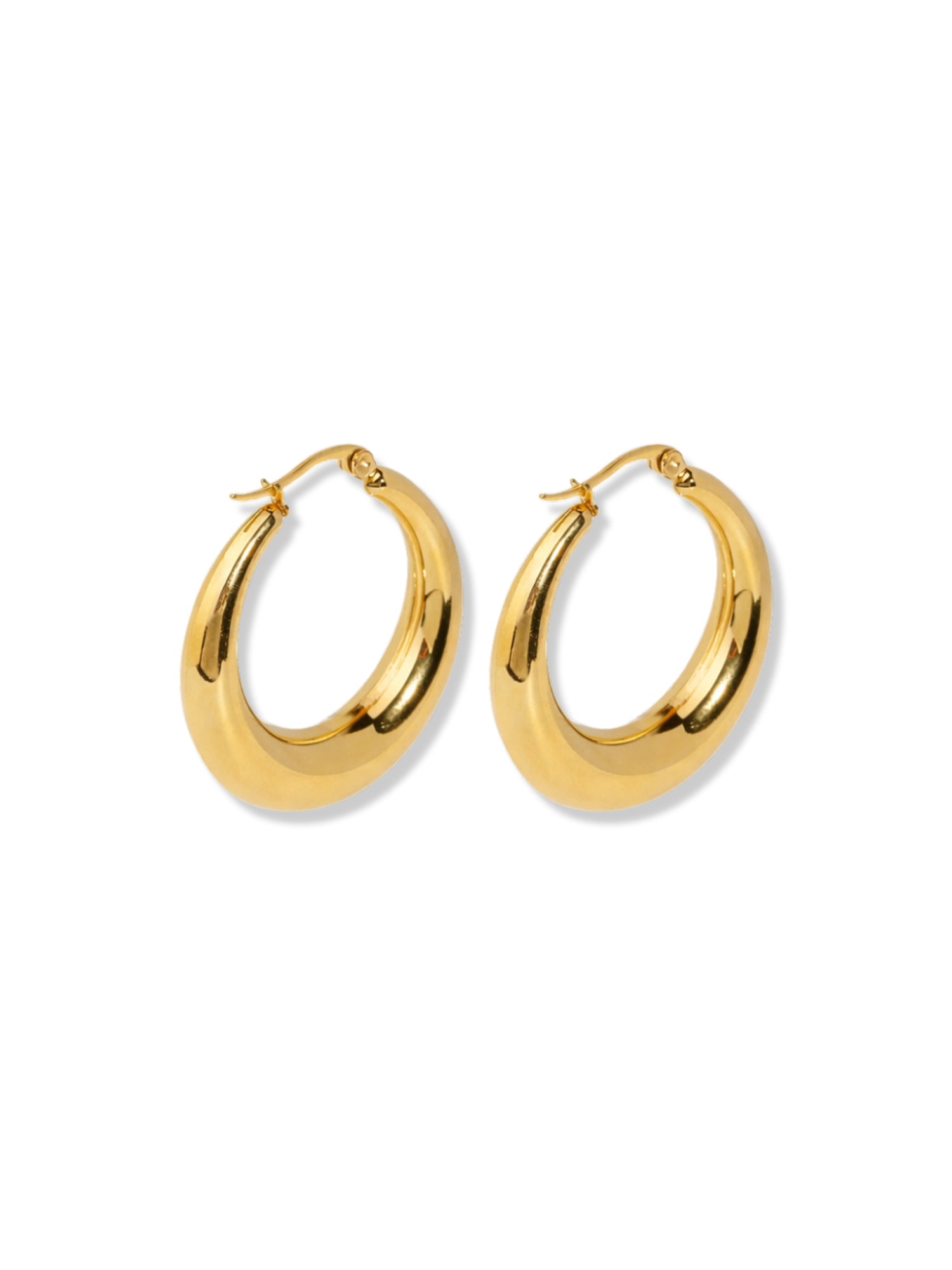 Solace Chunky Oval Hoop Earrings