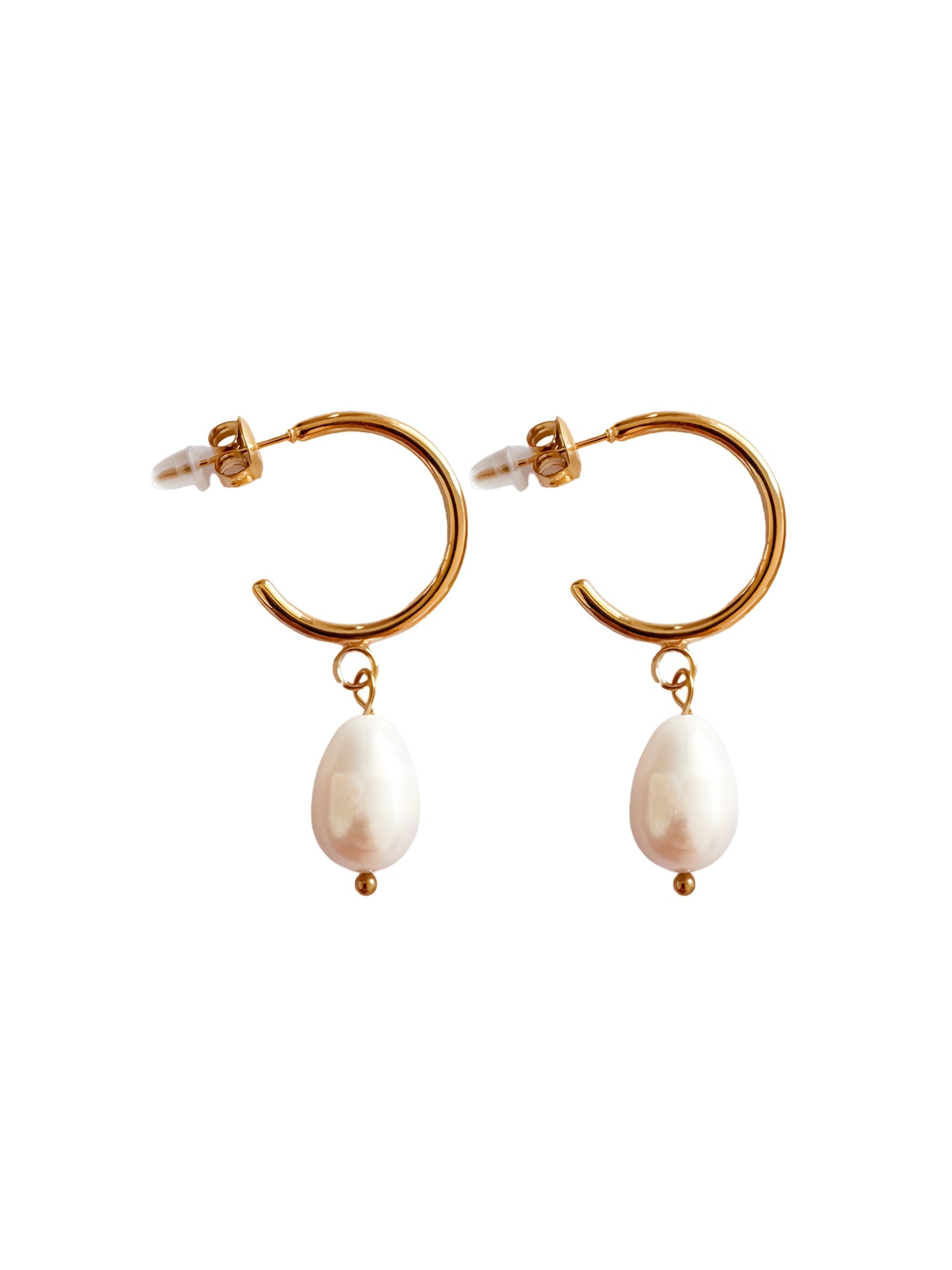 Day & Night Pearl Drop Huggie Earrings