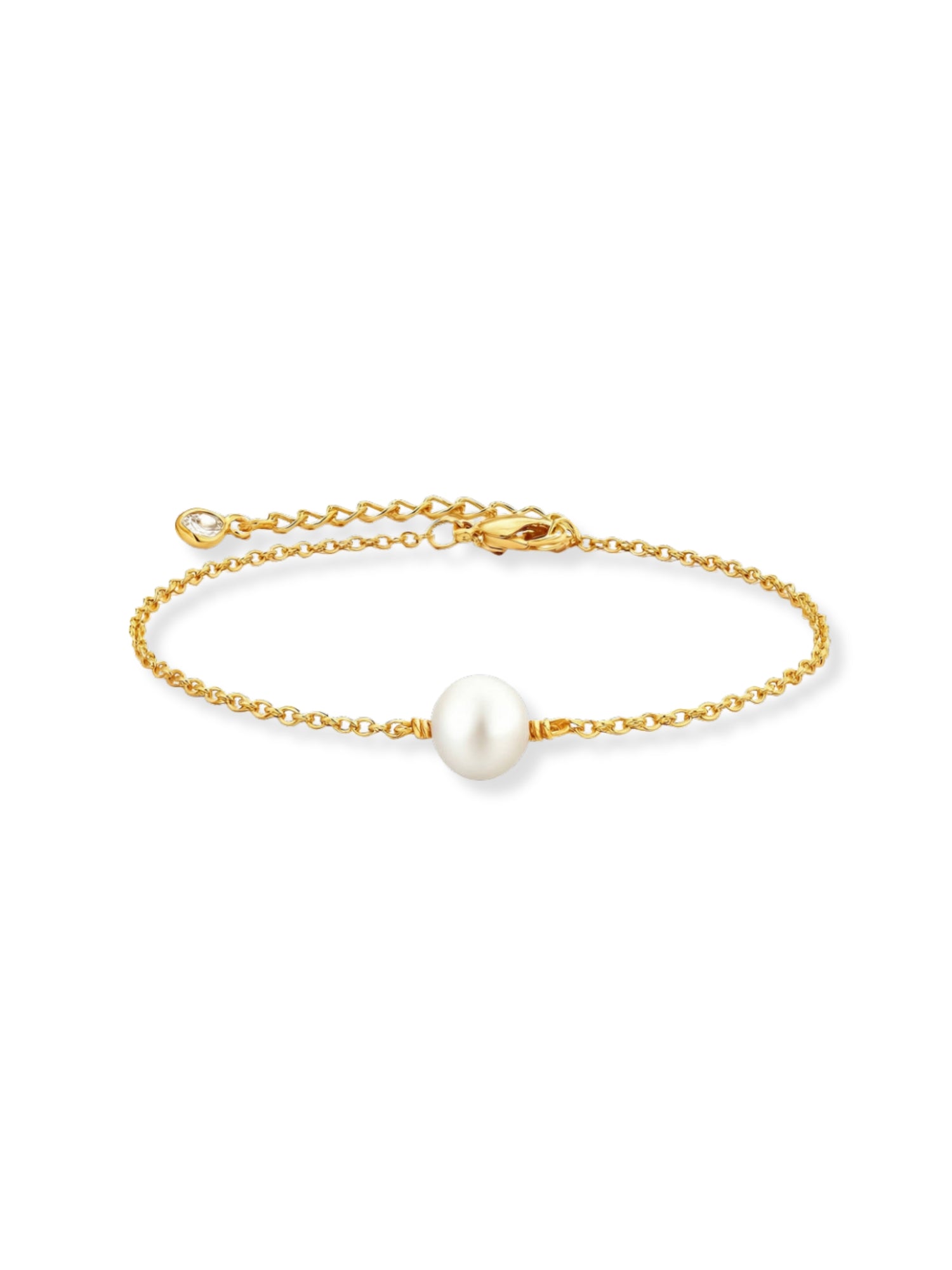 Bare Single Pearl Chain Adjustable Bracelet