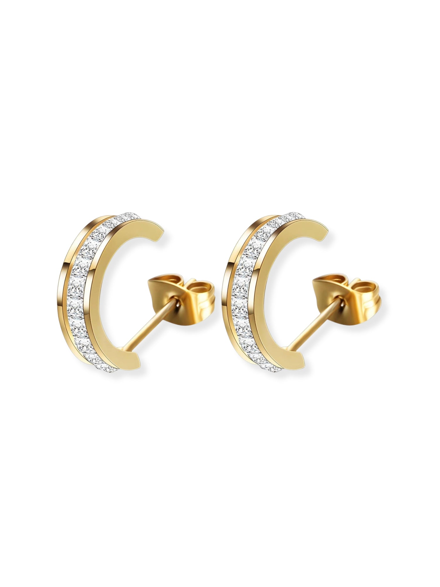 Whisper Round Zirconia Stud Earrings