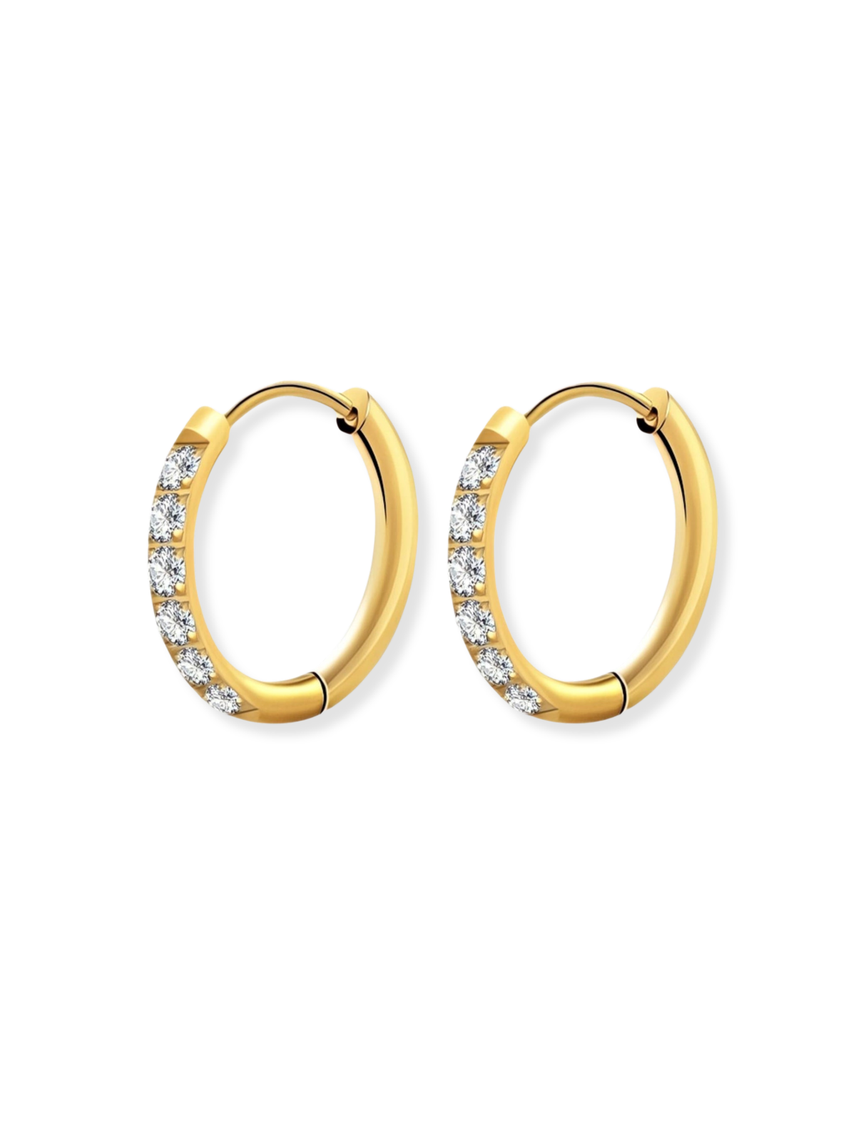 Annie Embedded Zirconia Gemstone Huggie Earrings