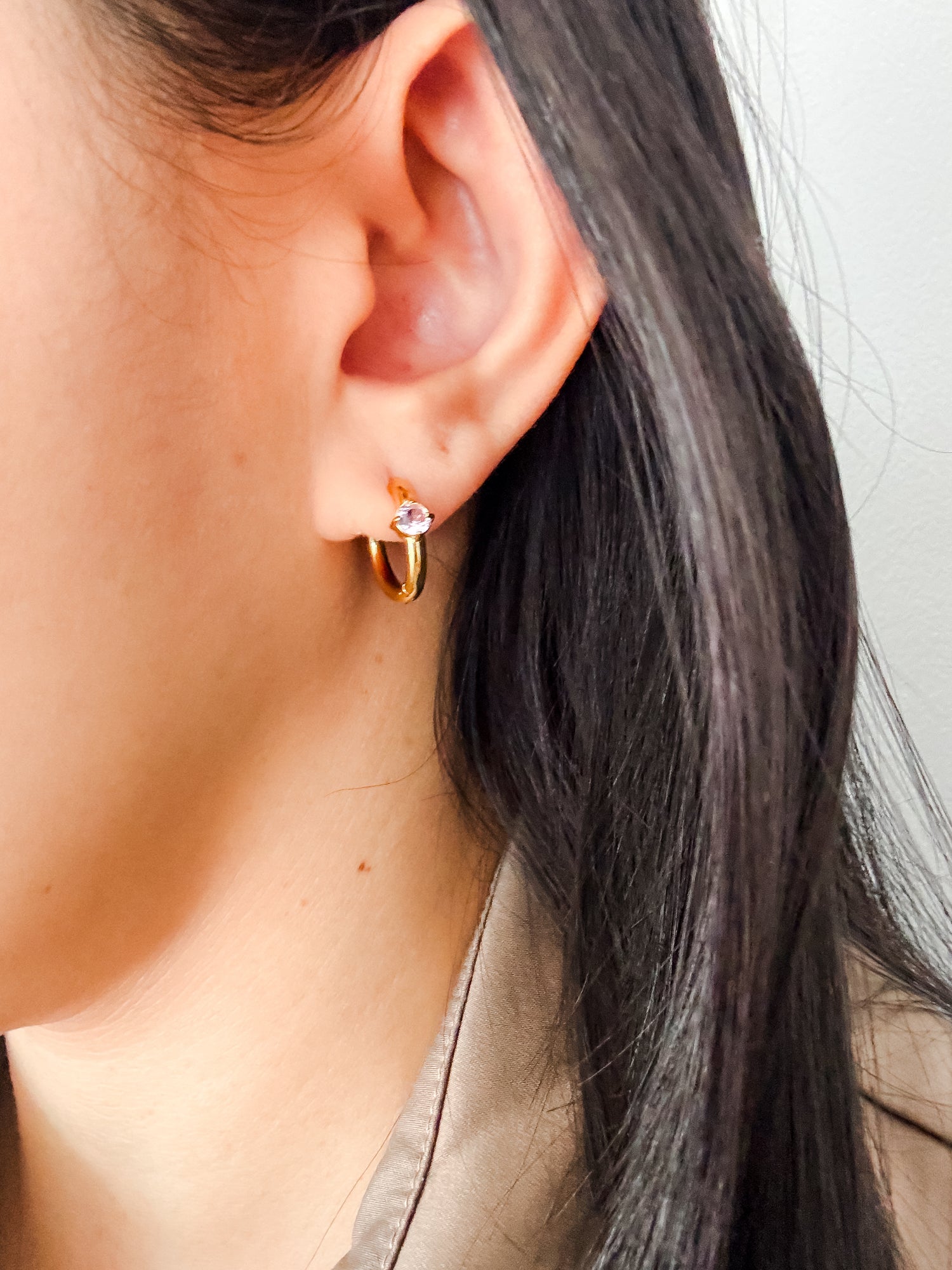 Eternity Zirconia Huggie Earrings