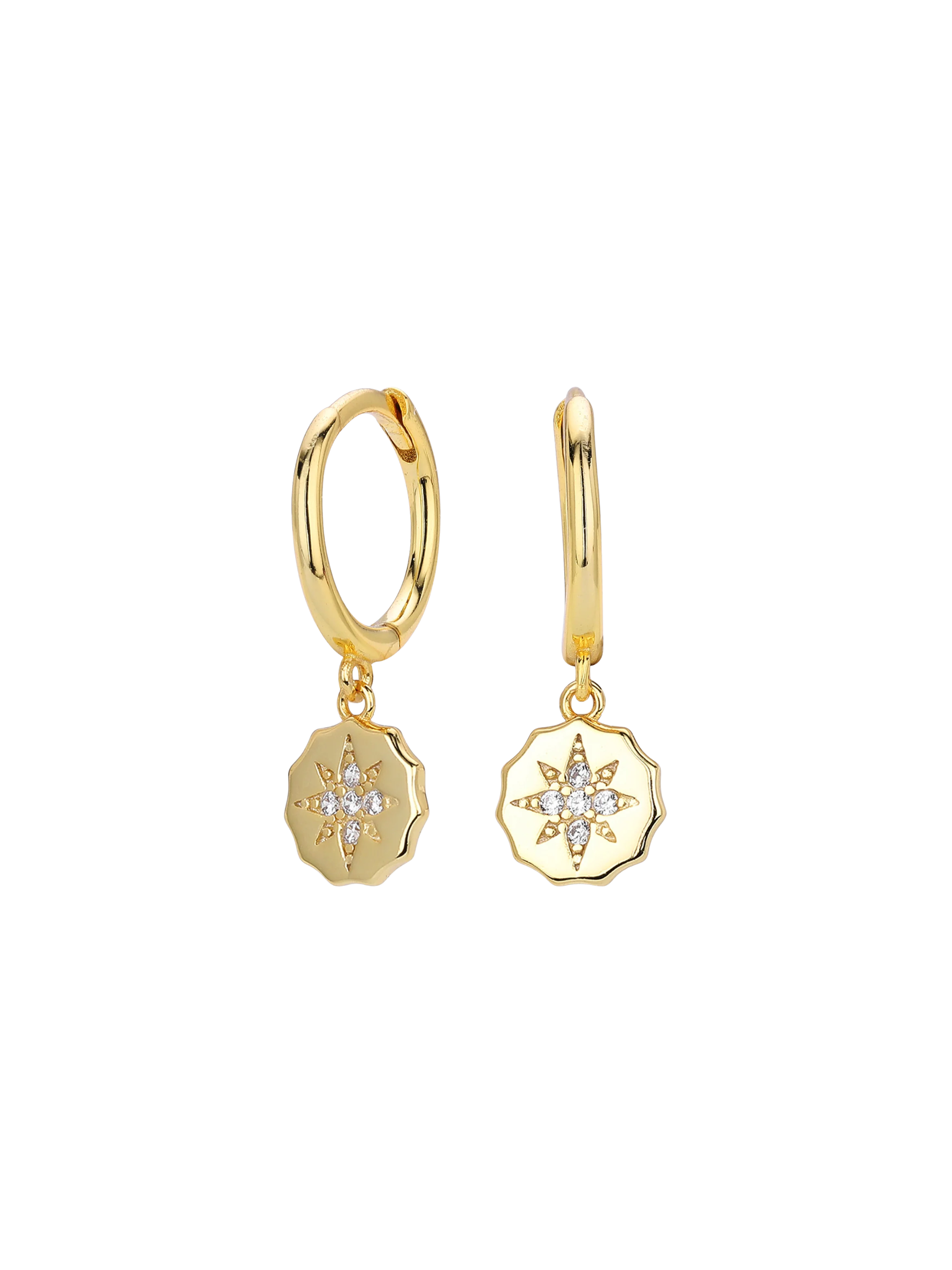 Constance Snowflake Huggie Earrings