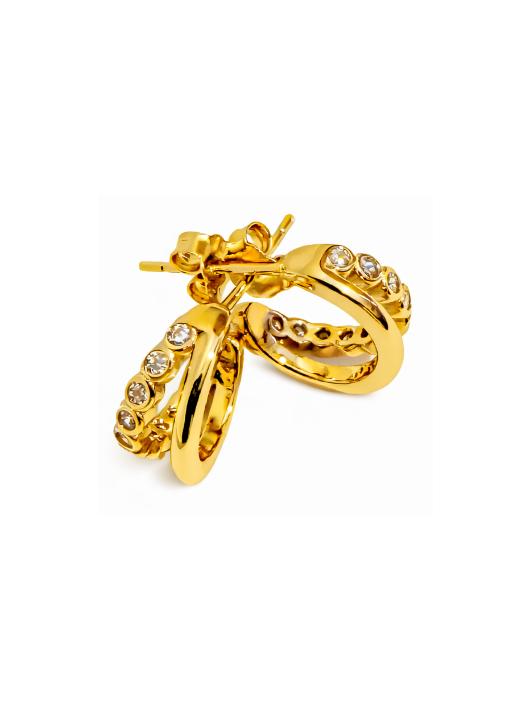 Cosme Dual Hoop Gemstone Earrings
