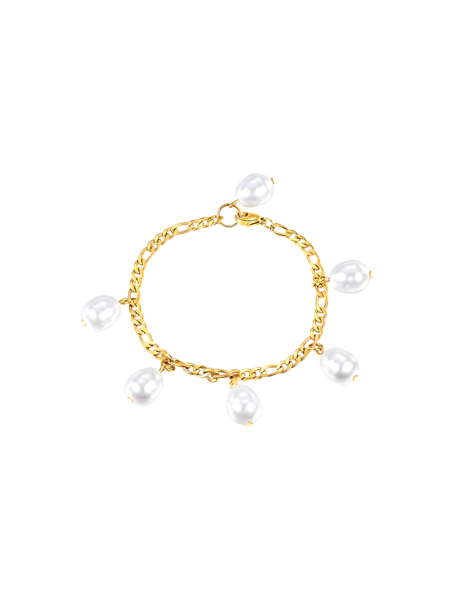 Elaine Multiple Pearl Charm Bracelet