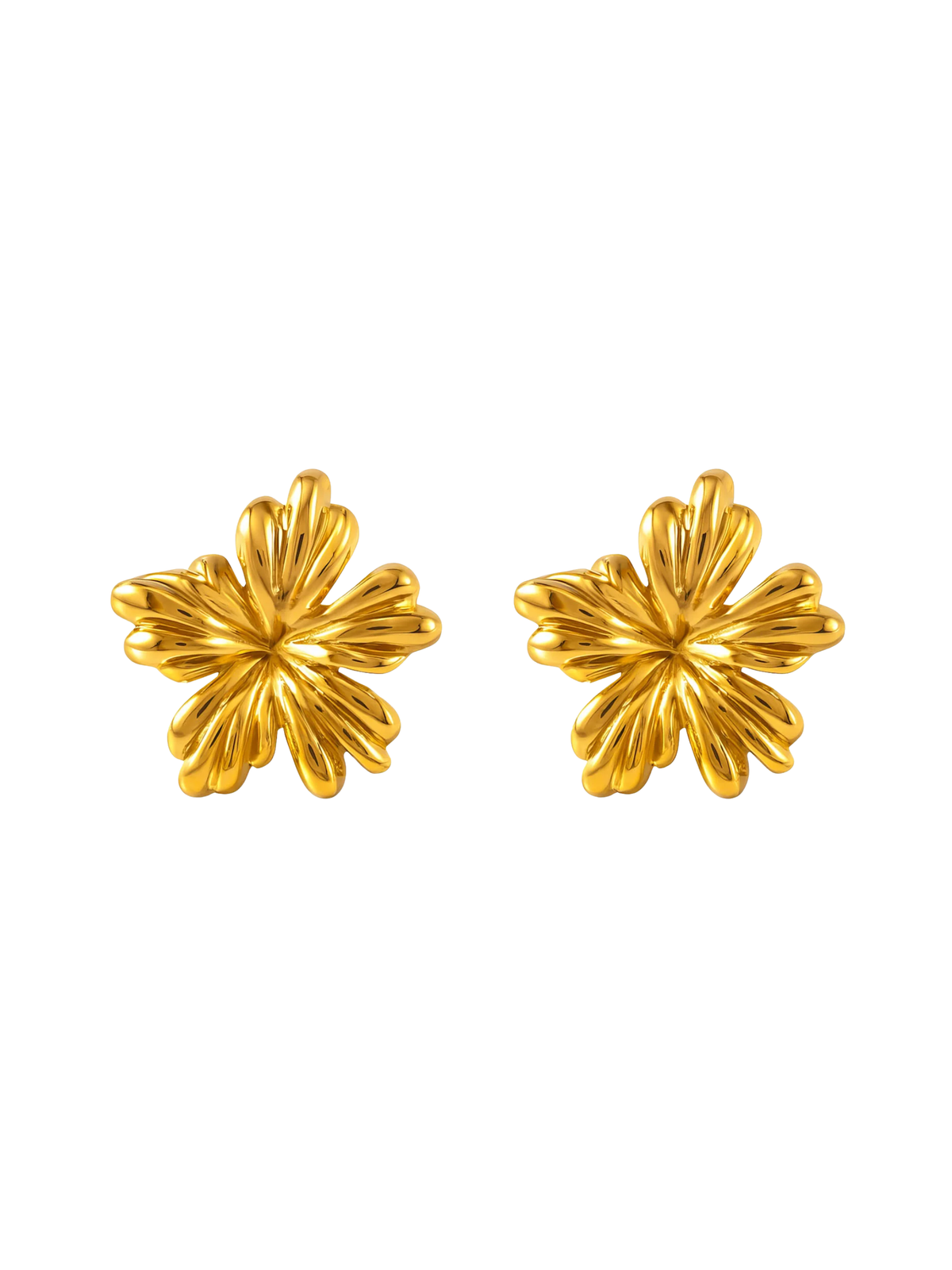 Eloisa Textured Flower Stud Earrings
