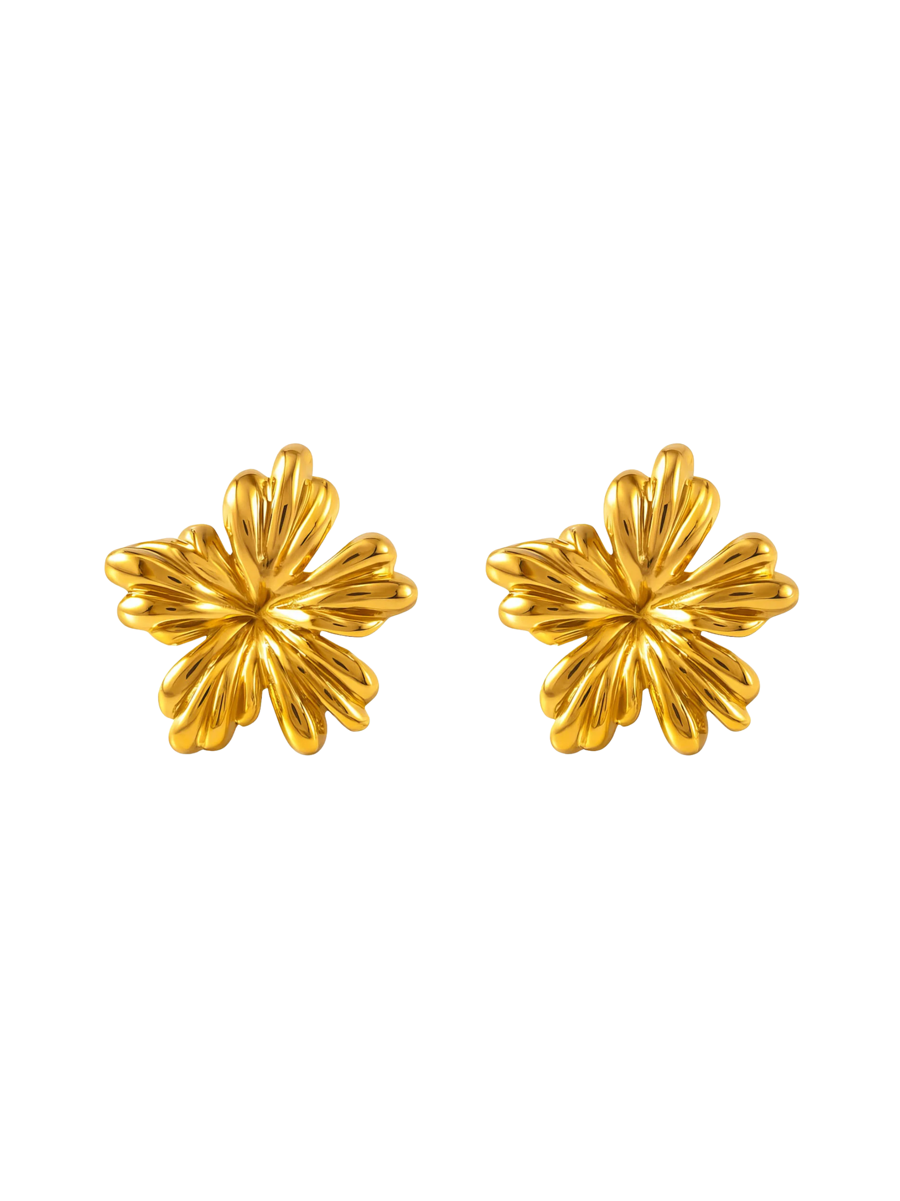 Eloisa Textured Flower Stud Earrings
