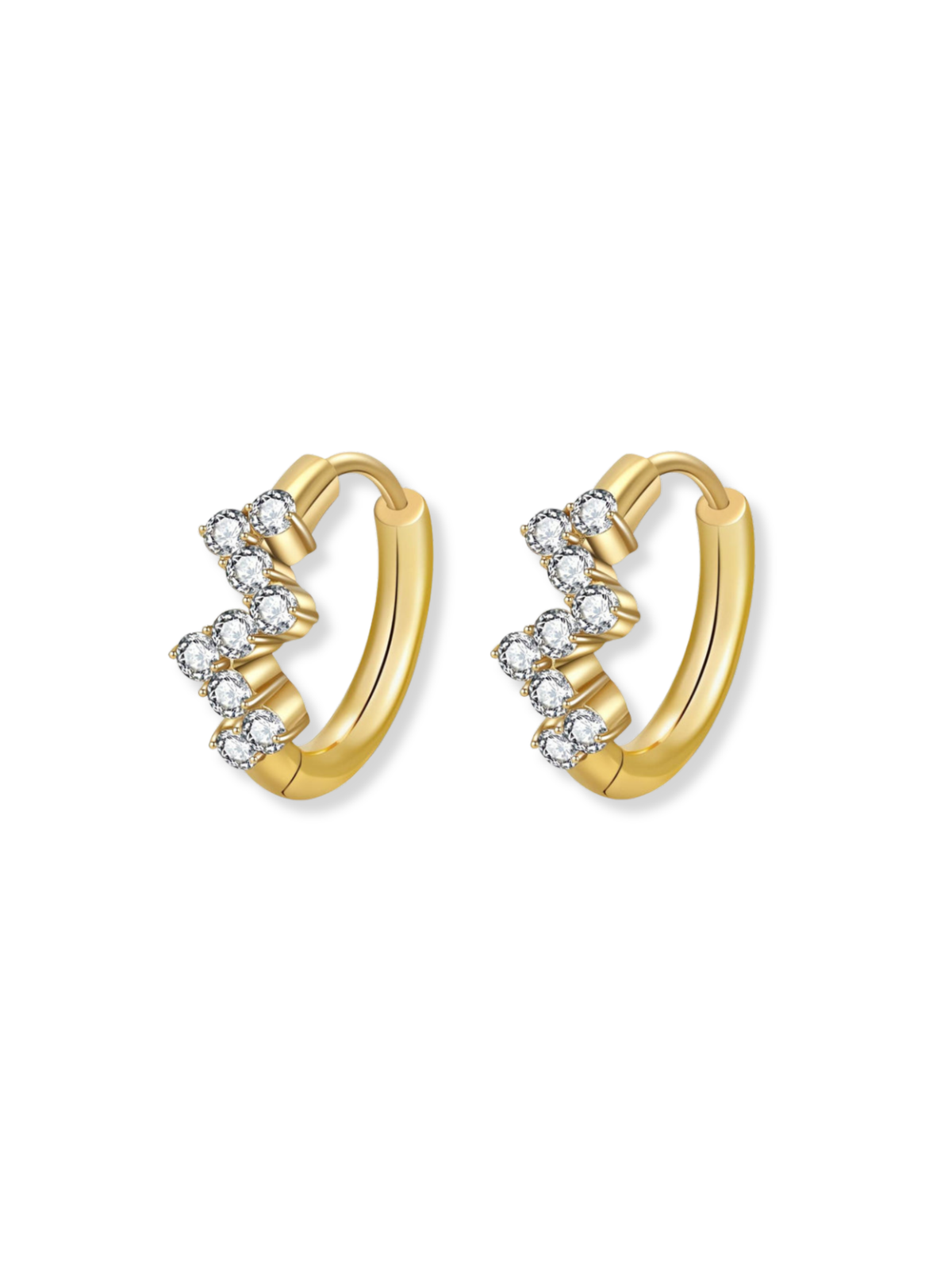 Emerald Zirconia Gemstone Huggie Earrings