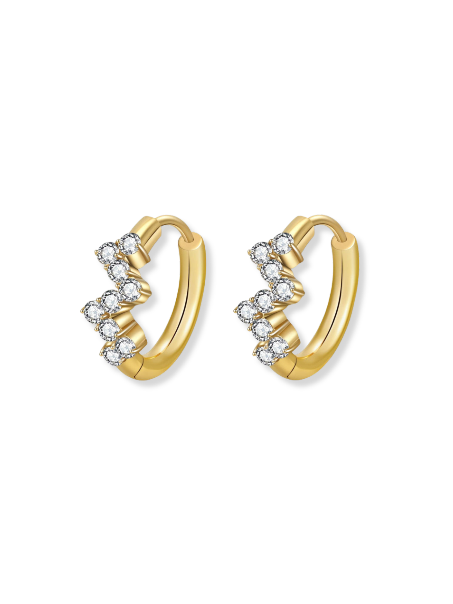 Emerald Zirconia Gemstone Huggie Earrings