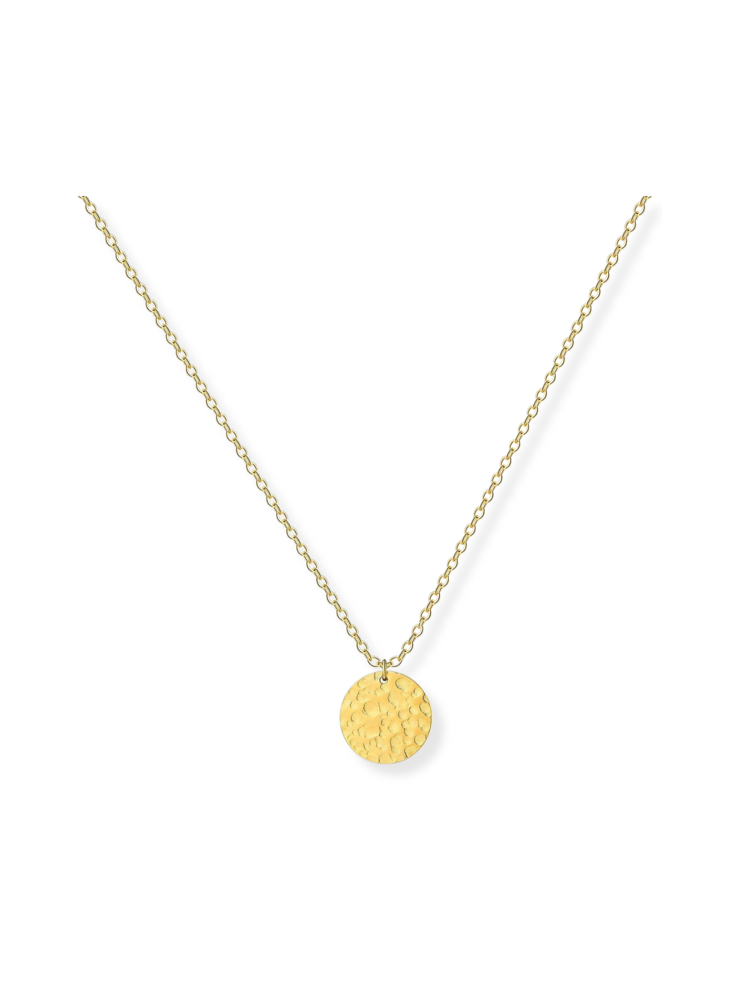 Flora Textured Round Pendant Necklace