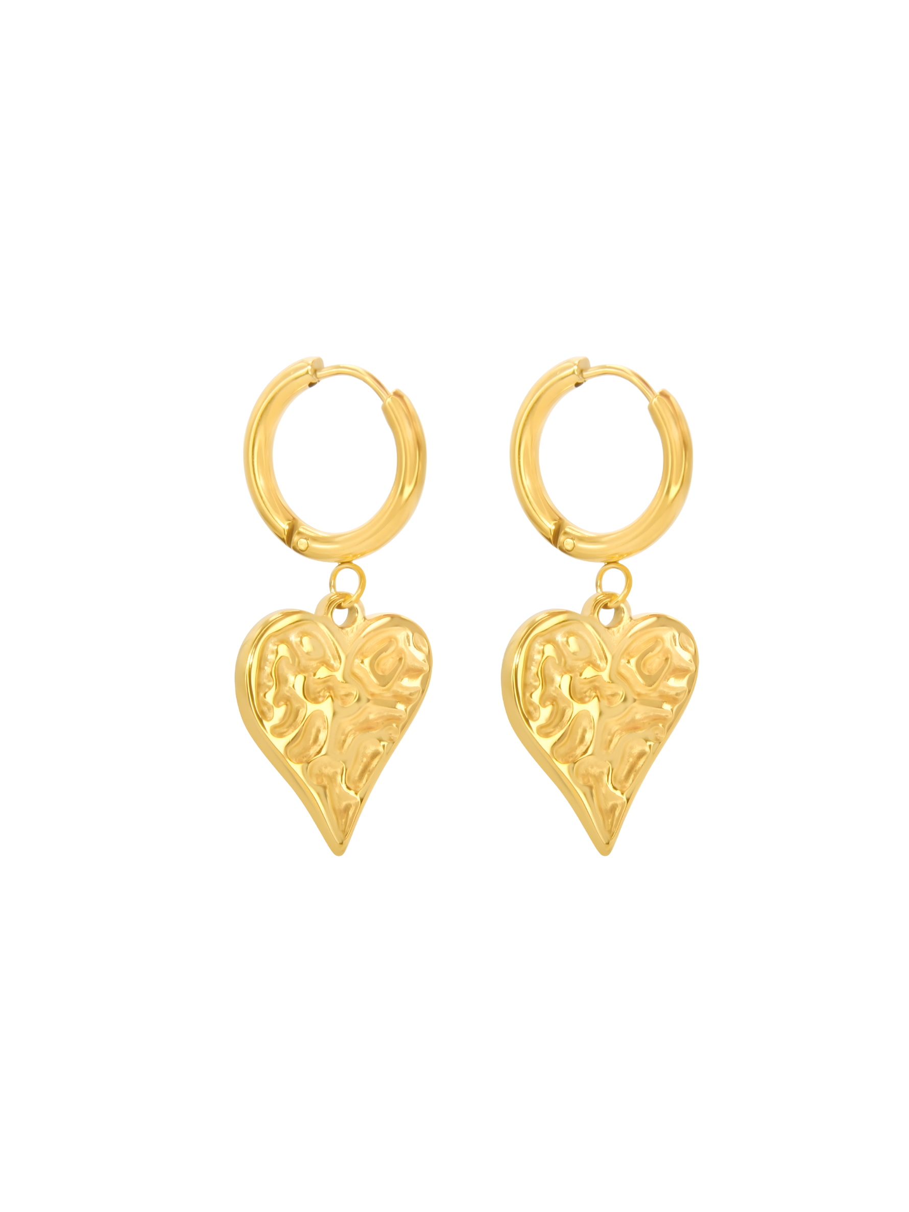 Gillian Textured Heart Huggie Earrings