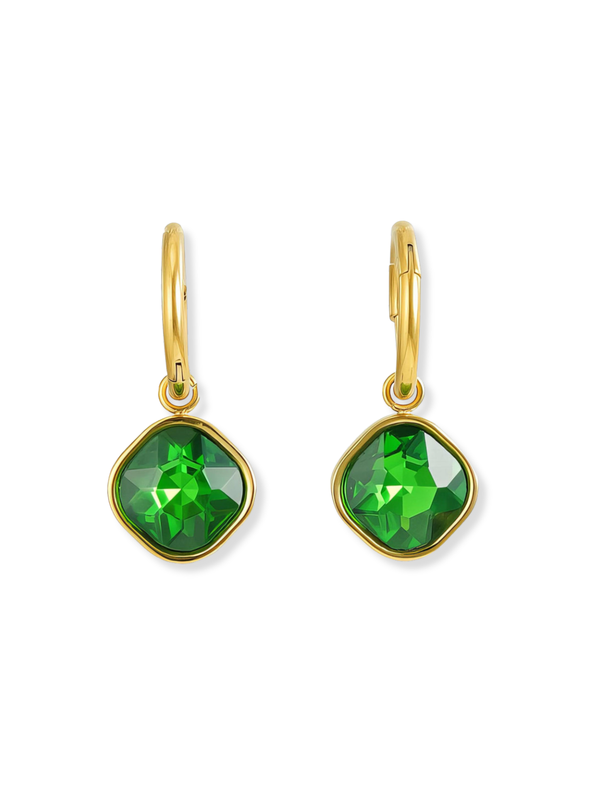 Halle Coloured Zirconia Round Gemstone Huggie Earrings