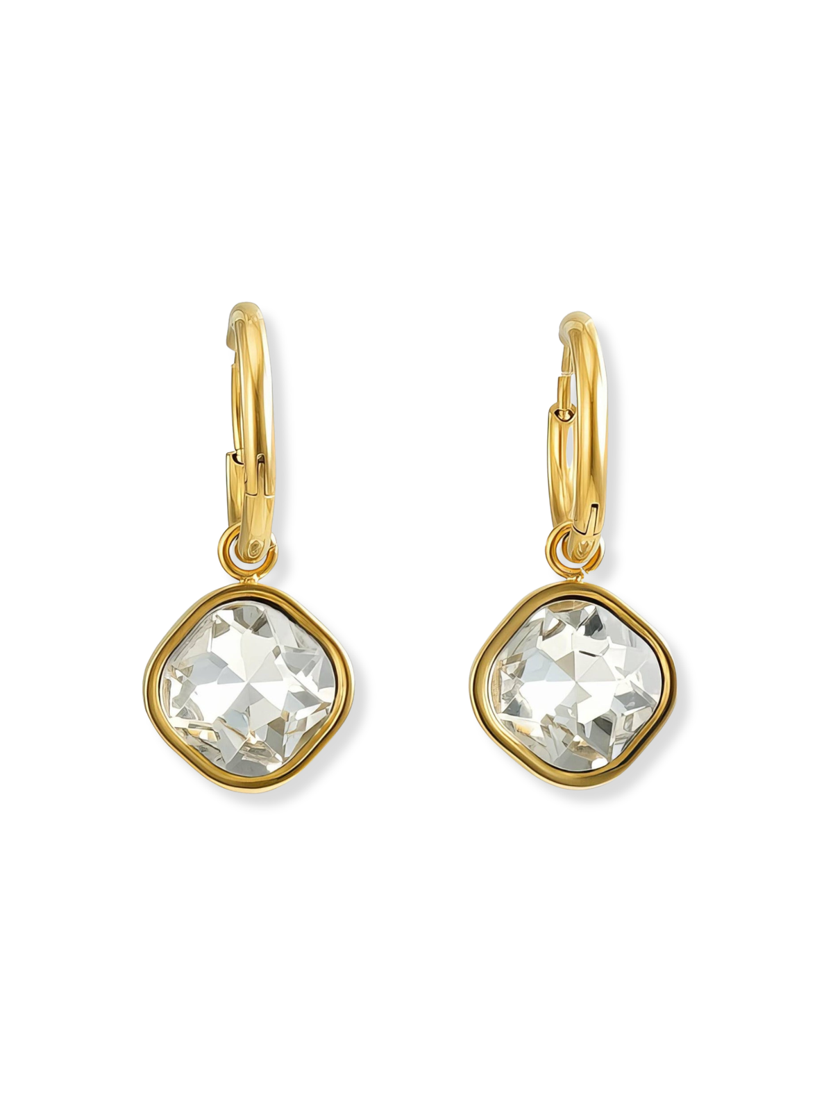 Halle Coloured Zirconia Round Gemstone Huggie Earrings