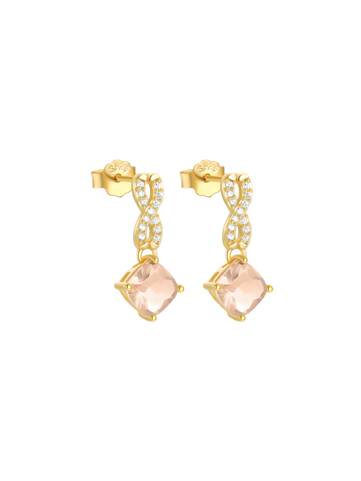 Isabel Gemstone Infinity Stud Earrings