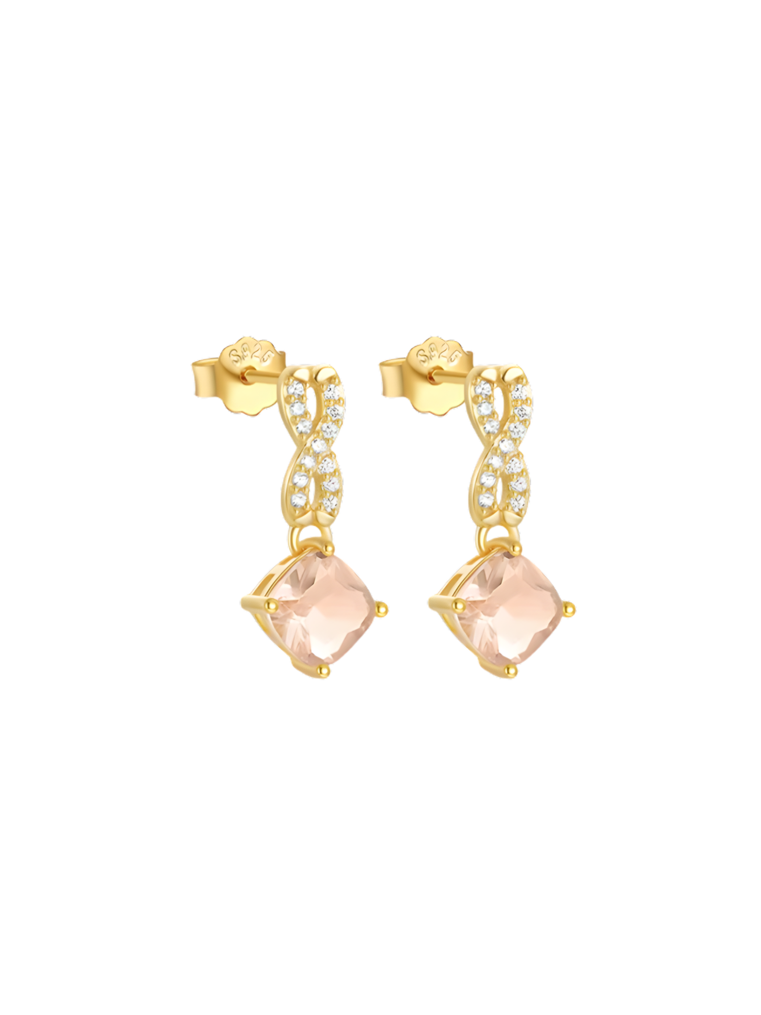 Isabel Gemstone Infinity Stud Earrings