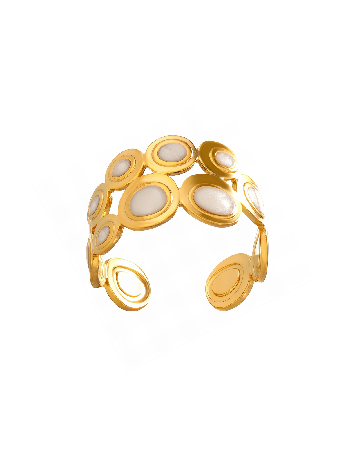 Kaia Pearlescent Circle Chunky Ring
