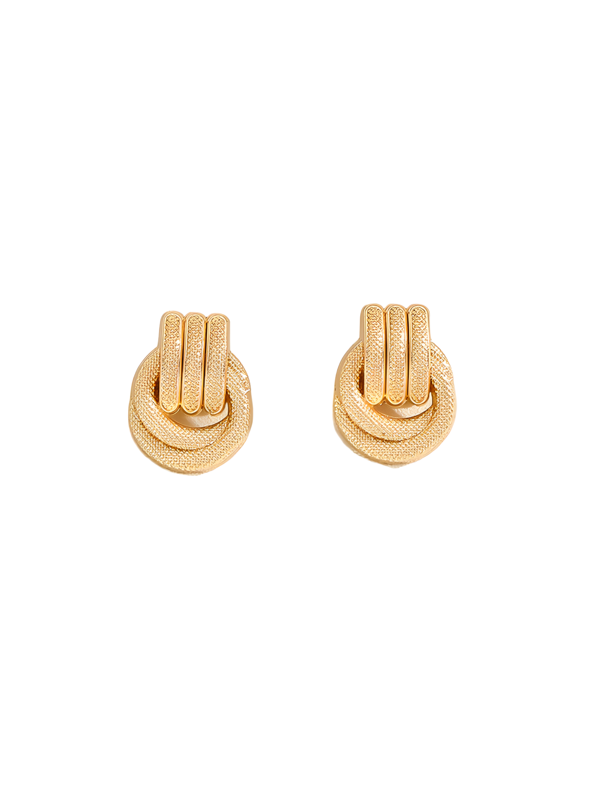 Keira Textured Circle Chain Stud Earrings