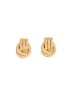 Keira Textured Circle Chain Stud Earrings