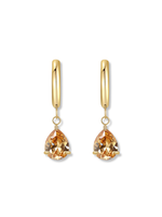 Leah Coloured Gemstone Drop Huggie Earrings