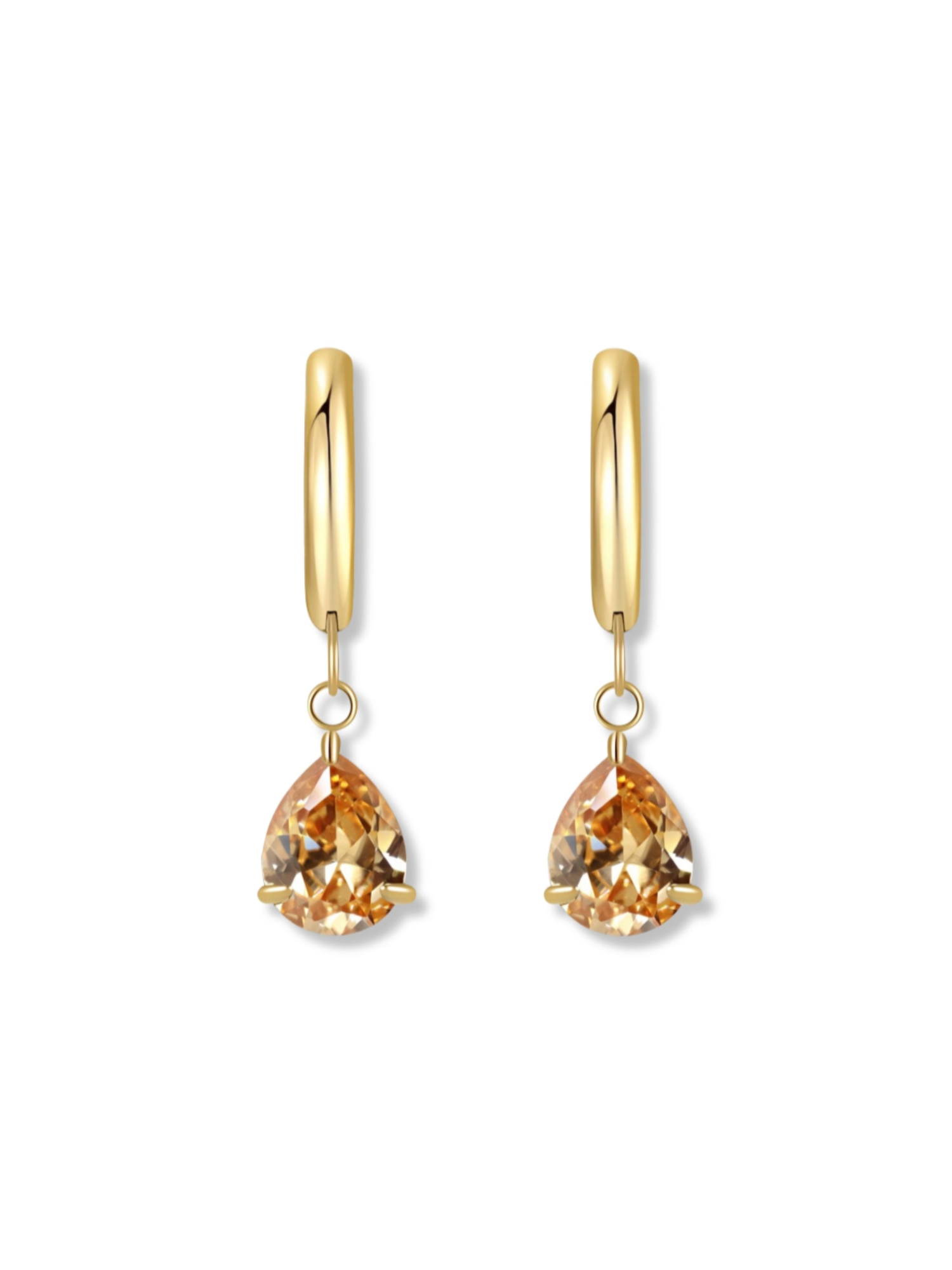 Leah Coloured Gemstone Drop Huggie Earrings