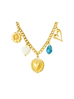 Madeleine Multi-Charm Sunflower Chain Necklace