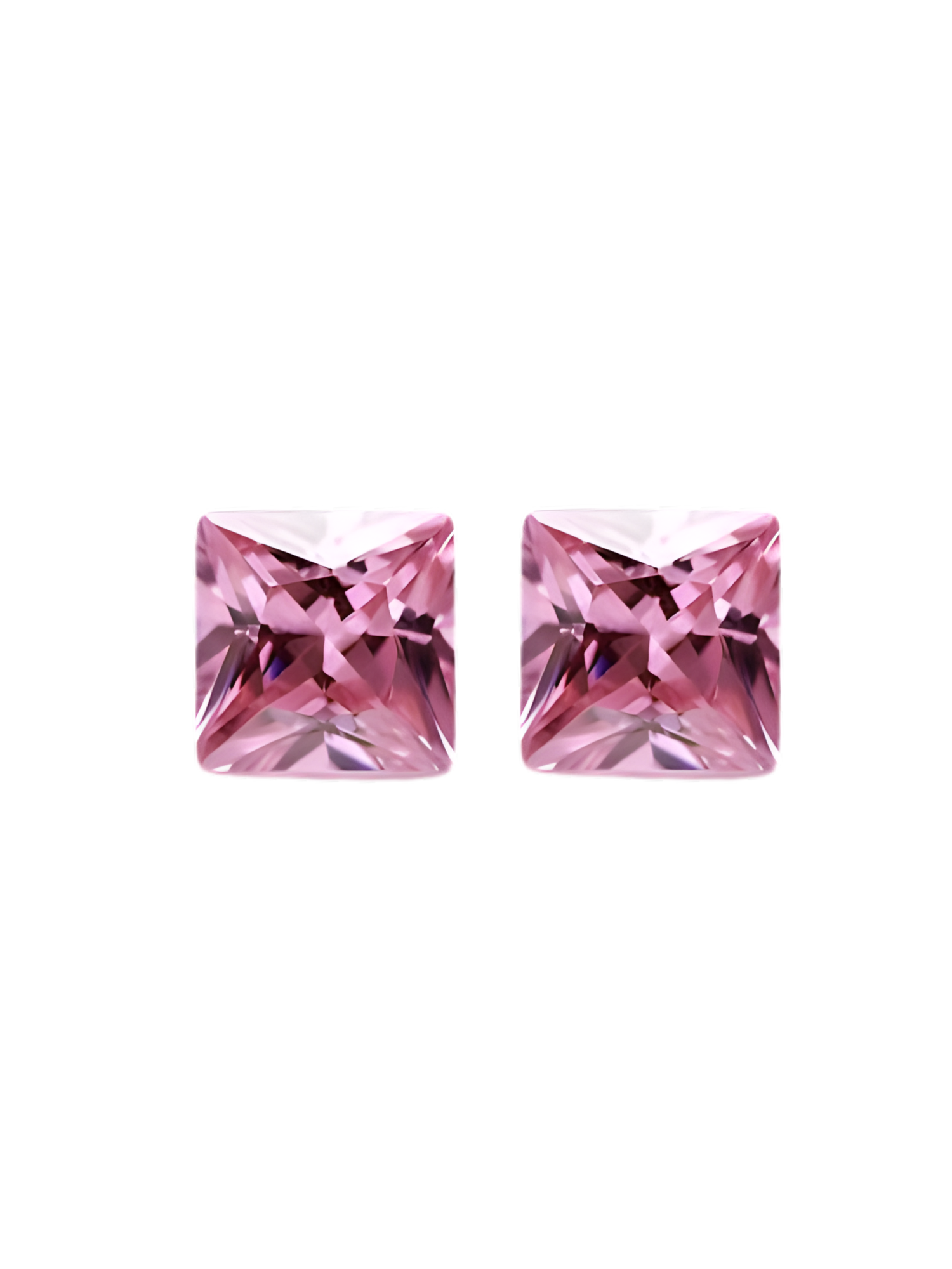 Mercedes Square-Cut Diamond Stud Earrings