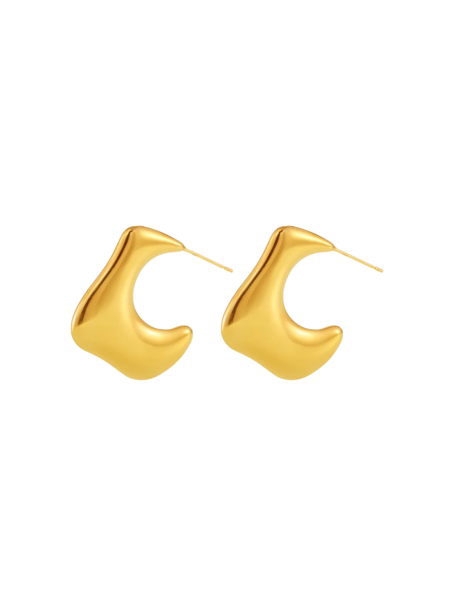 Naomi Irregular Textured C-Shaped Earrings