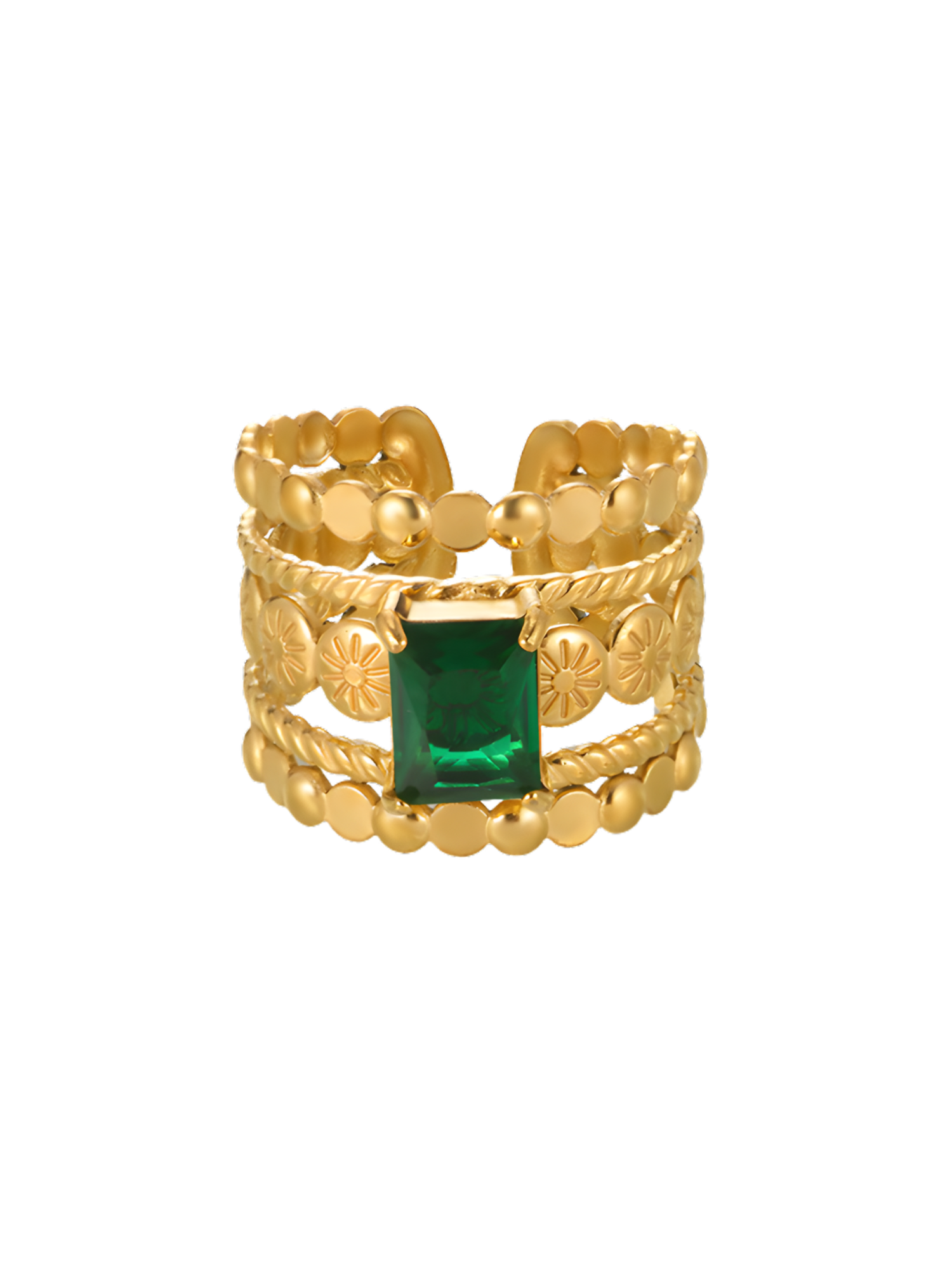 Noelle Green Chunky Gemstone Ring