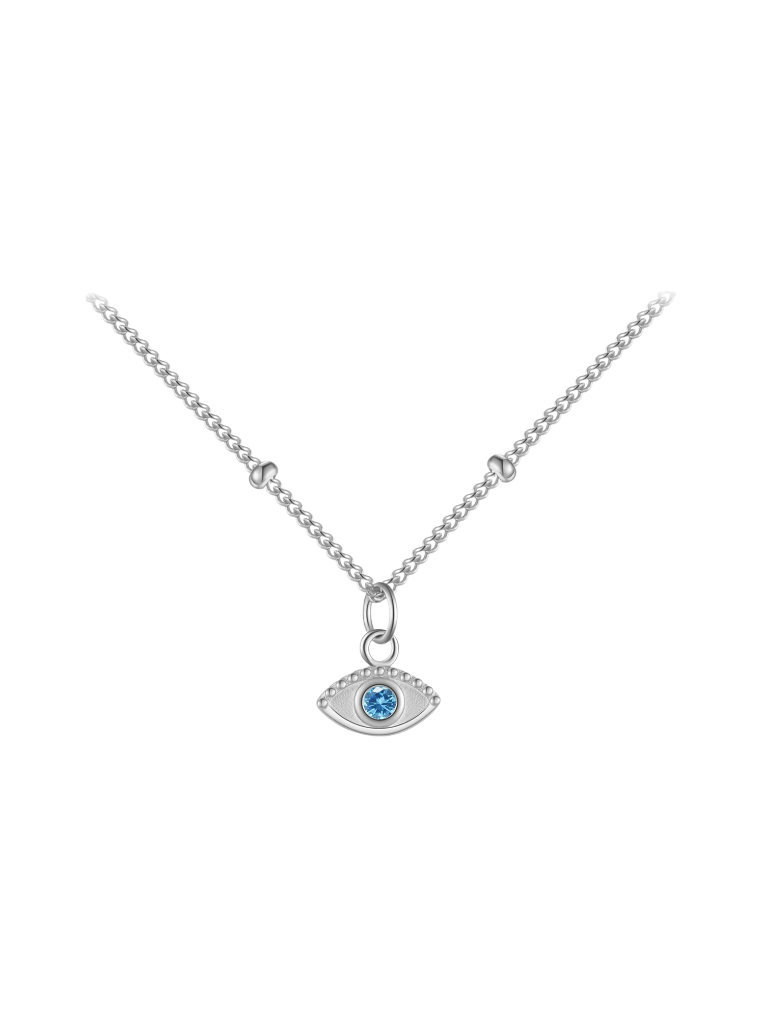 Odessa Blue Eye Pendant Beaded Chain Necklace
