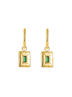 Paloma Custom Birth Gemstone Square Drop Hoop Earrings