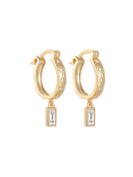 Parker Quilted Multi-Colour Gemstone Drop Hoop Earrings