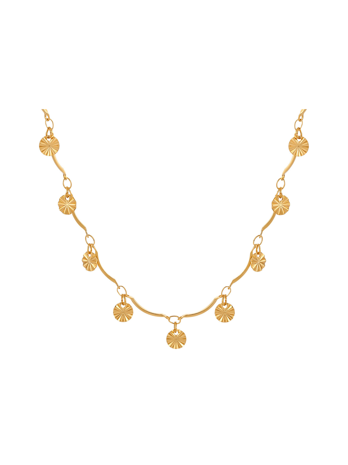 Raven Textured Round Charm Necklace