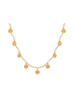 Raven Textured Round Charm Necklace